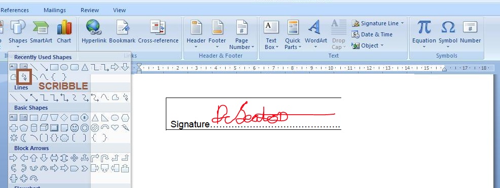 word signature