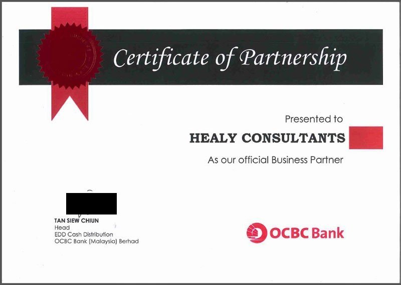 certificate for hcmalaysia from OCBC