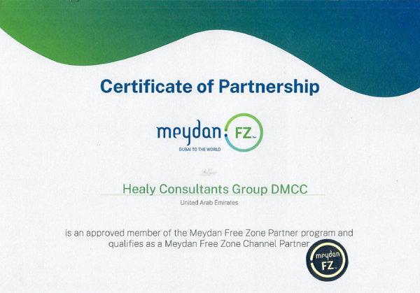 certificate for hc from Meydan FZ