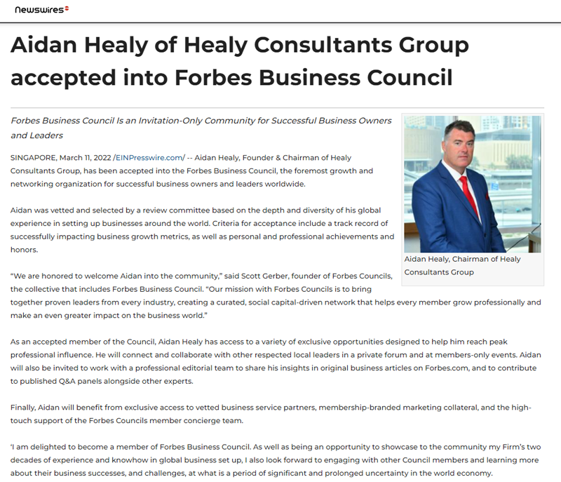 Forbes business council newswire